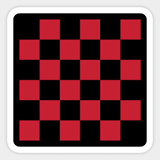 Black and red checkerboard Sticker